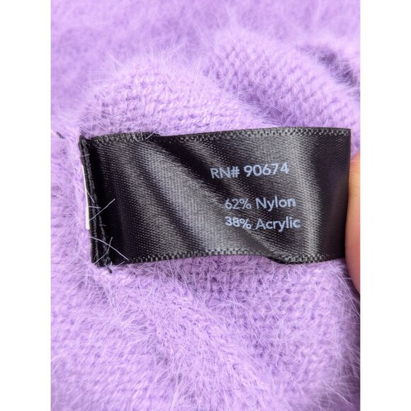 Boston Proper Plush Slouchy Sweater Size M Eyelash Pullover Boho Lilac Purple - Picture 12 of 12